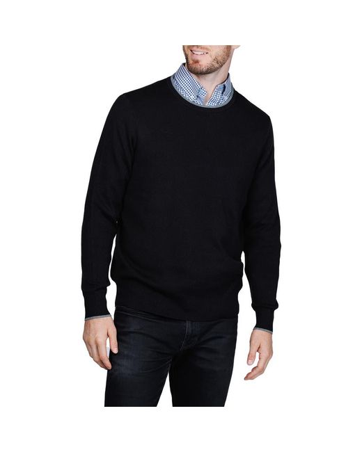 Tailorbyrd Black Fine Knit Sweater for men