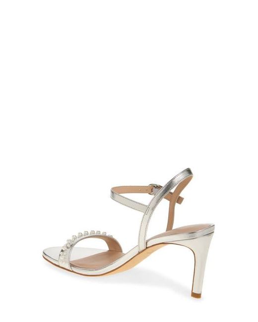 Stuart Weitzman White Dancer 75 Demipearl Sandal
