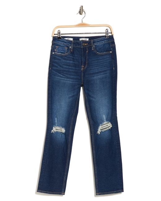 Vigoss Blue Distressed Slim Straight Jeans