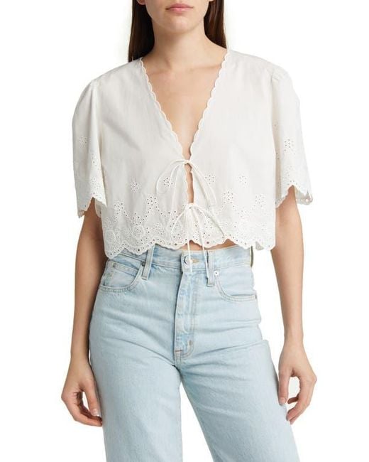 Rails White Lorelei Eyelet Blouse
