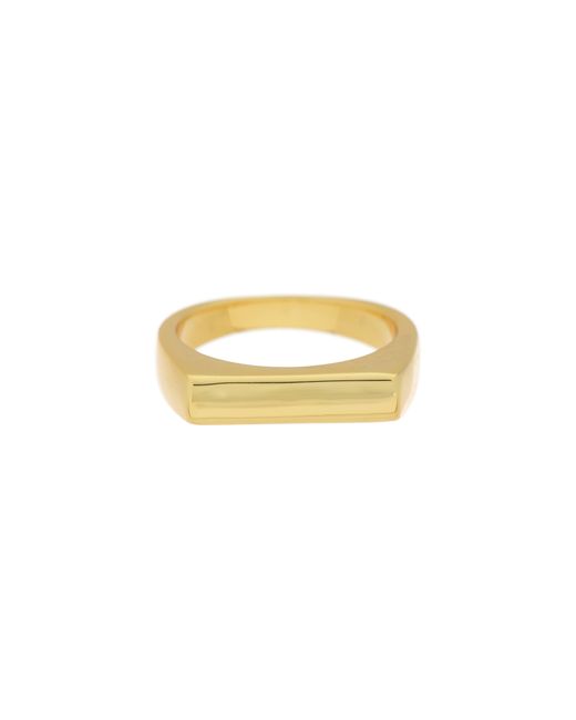 SAVVY CIE JEWELS 18k Yellow Gold Plated Bar Signet Ring