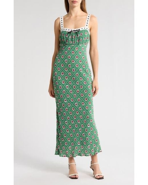 Wayf Magnolia Sleeveless Midi Dress in Green | Lyst