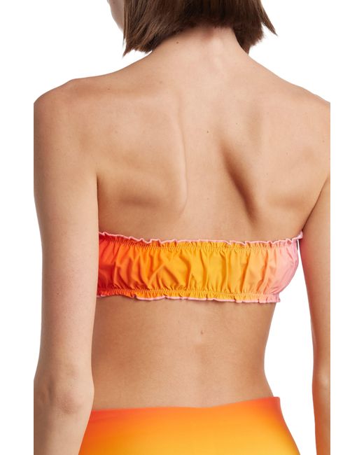 WeWoreWhat Orange Scrunchie Bandeau Bikini Top