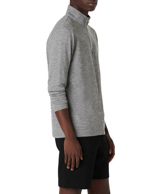 Bugatchi Gray Quarter Zip Performance Pullover for men