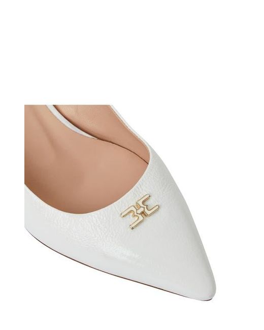 Bruno Magli White Fiona Slingback Pointed Toe Pump