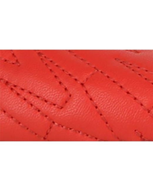 Moschino Red Quilted Logo Slingback Pumps