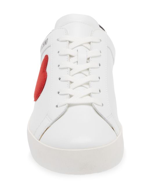 Love Moschino White Heart Low Top Sneaker