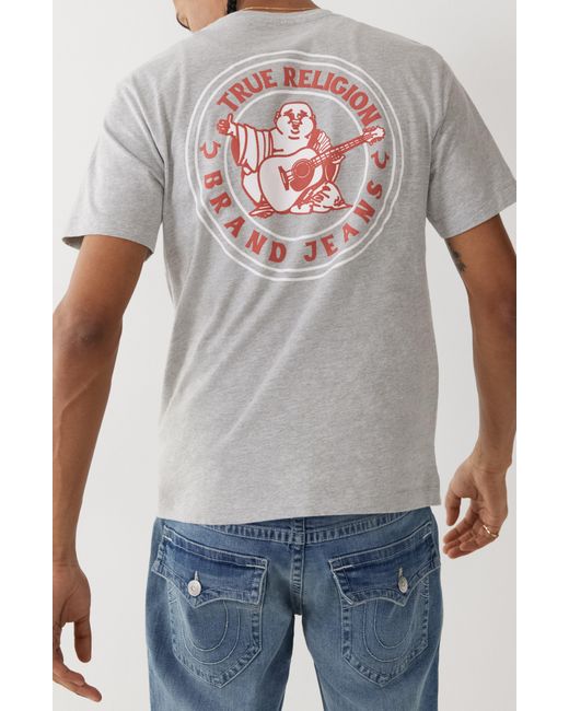 True Religion Blue Buddha Logo Seal Graphic T-shirt for men
