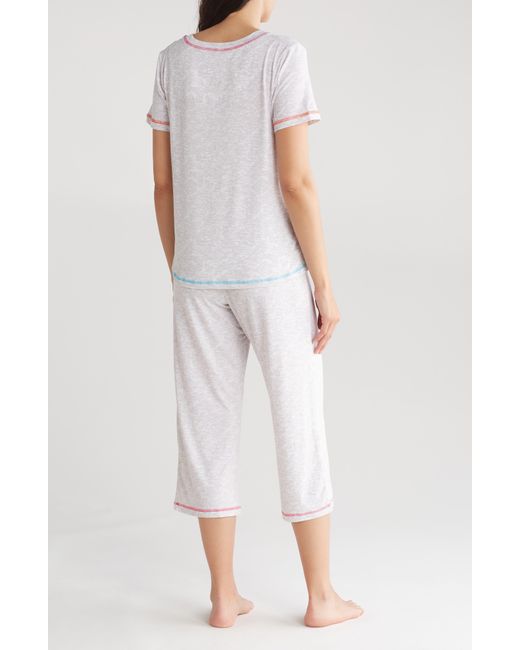 Kensie White Pocket Capri Pajamas