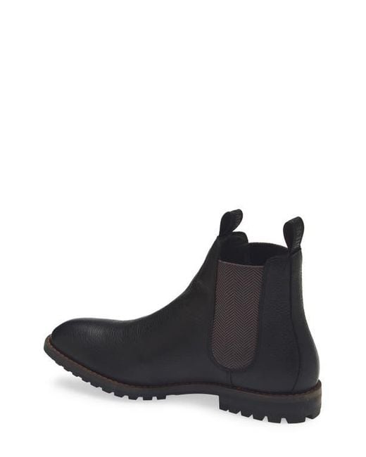 Steve Madden Black Fenton Lug Sole Chelsea Boot for men