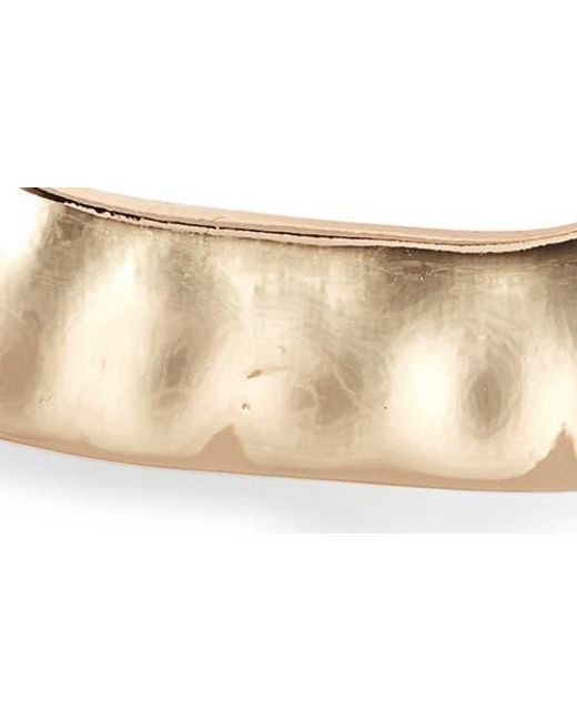 Open Edit Metallic Watery Rectangular Hoop Earrings