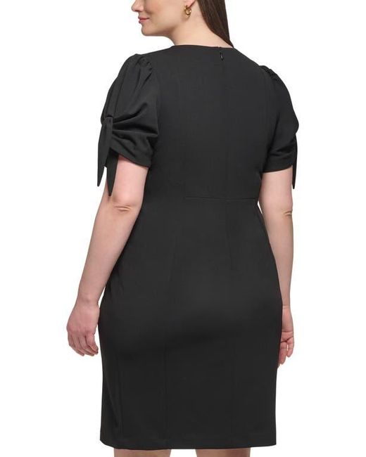 Calvin Klein Tie Short Sleeve Sheath Dress in Black | Lyst Calvin Klein Tie Short Sleeve Sheath Dress in Black | Lyst