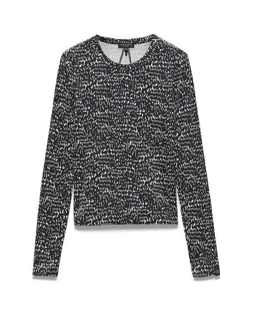 Rag & Bone Black Luca Print Long Sleeve Top