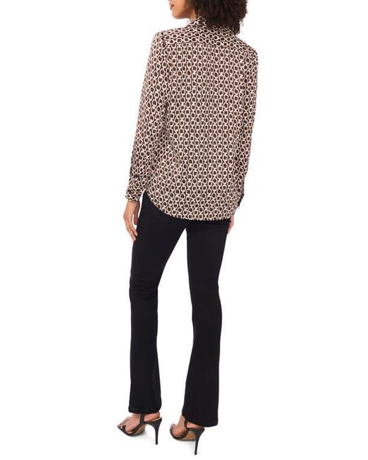 Vince Camuto Red Satin Long Sleeve Button-Up Shirt