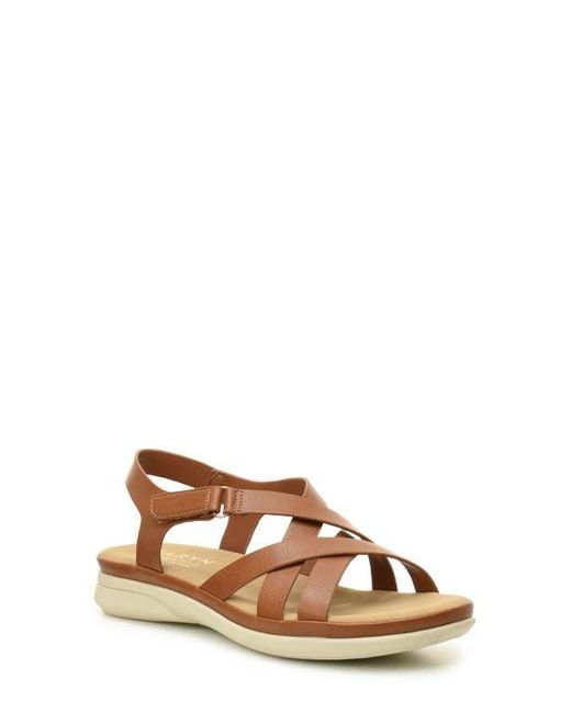 Taryn Rose Brown Lasercut Slide Sandal