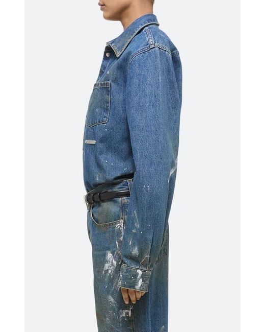 Helmut Lang Blue Snap Front Denim Shirt Jacket