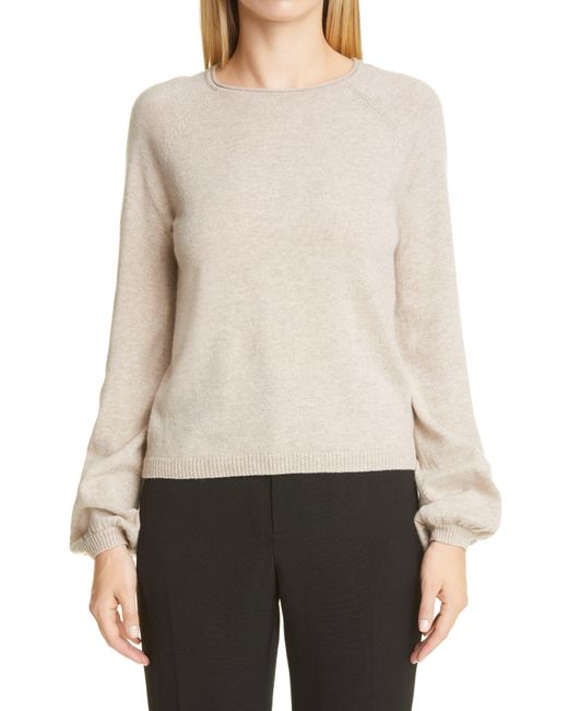 Co. White Raglan Sleeve Cashmere Peasant Sweater