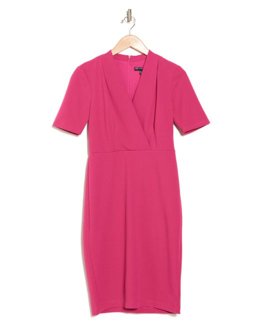 Maggy London Pink Pleated Sheath Dress