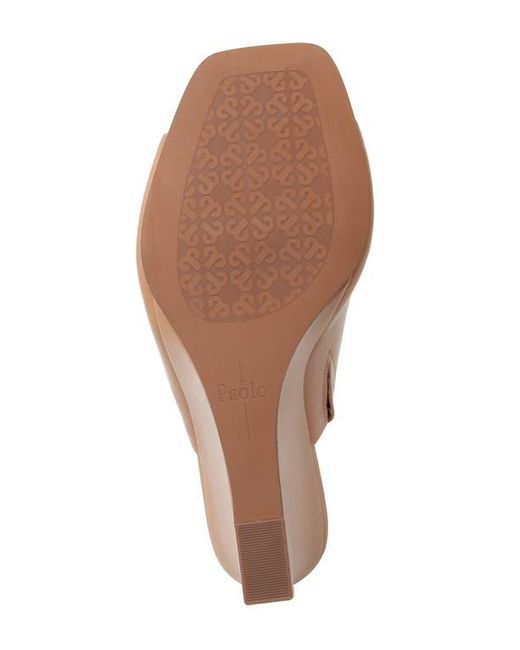 Linea Paolo Brown Glitz Wedge Slide Sandal