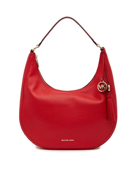 Michael Kors Red Large Leather Hobo Bag