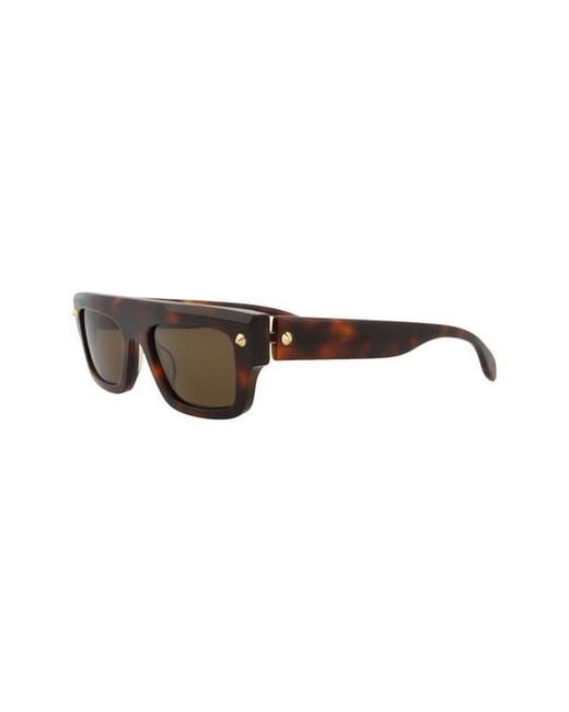 McQueen Brown 52Mm Rectangular Sunglasses