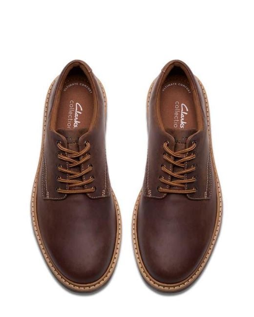 Clarks Brown Weltridge Plain Toe Derby for men