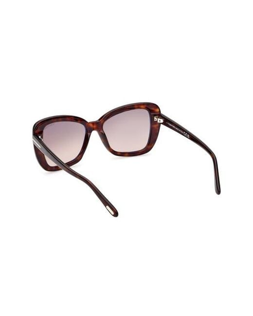 Tom Ford Brown Maeve 55Mm Gradient Polarized Butterfly Sunglasses