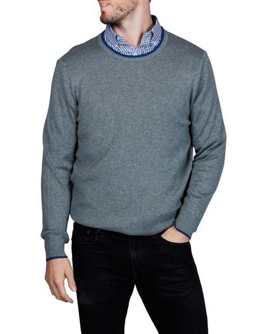 Tailorbyrd Blue Fine Knit Sweater for men