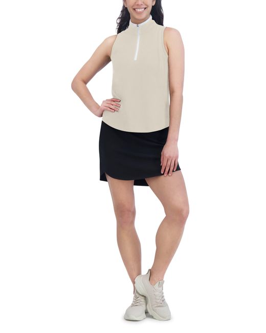 SAGE Collective White Essential Piqué Collared Sleeveless Top