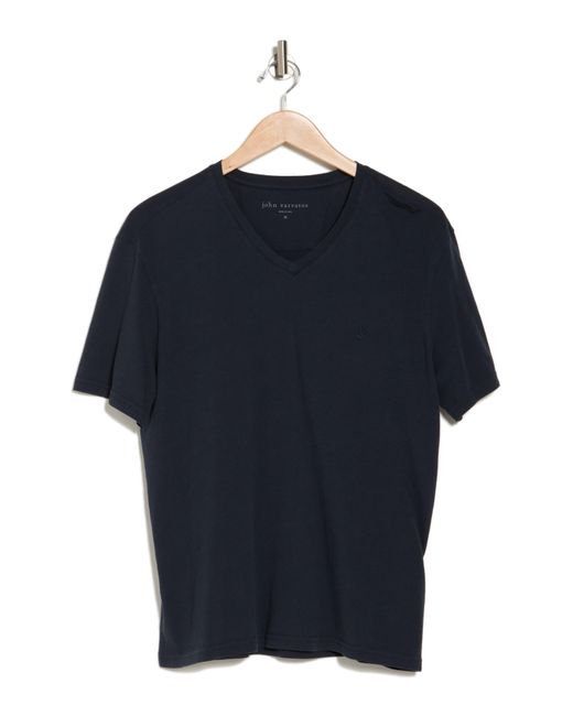 John Varvatos Blue Nash V-neck Cotton T-shirt for men