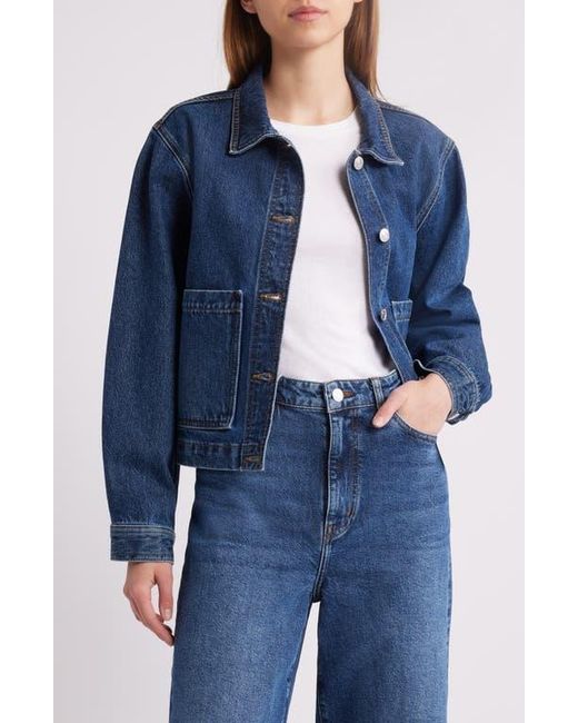 FRAME Blue The Patch Pocket Denim Jacket