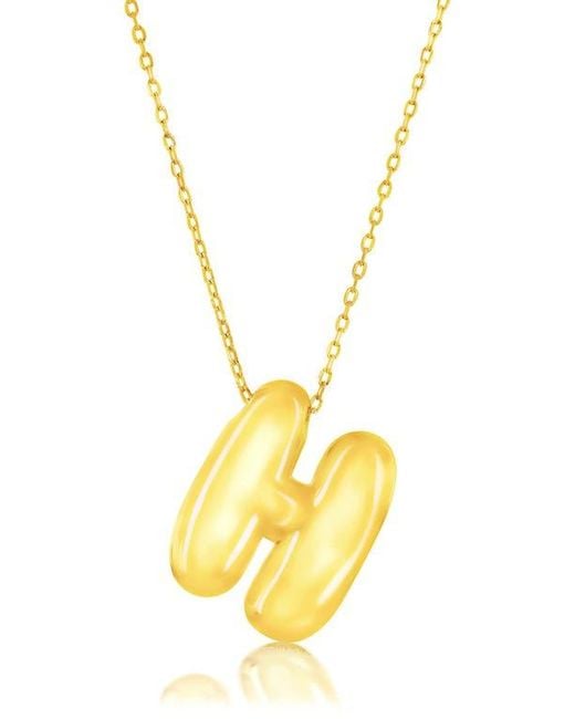Simona Metallic Bubble Initial Pendant Necklace