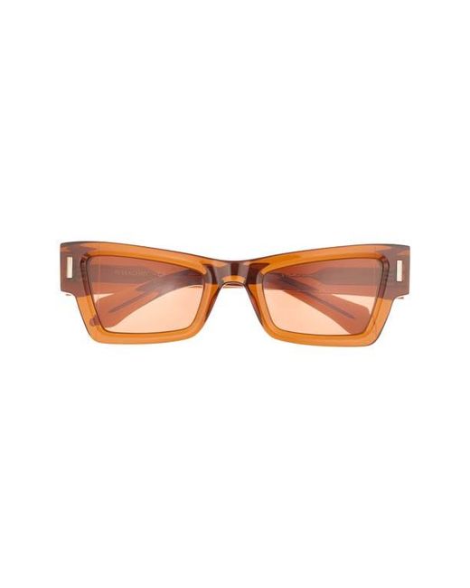 Ferragamo Brown Rivets 53Mm Modified Rectangular Sunglasses