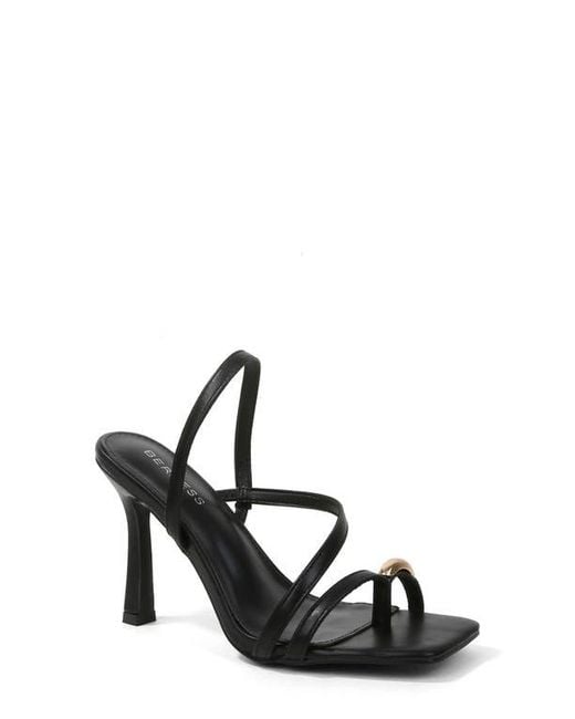 BERNESS Black Hildegarde Toe Loop Sandal