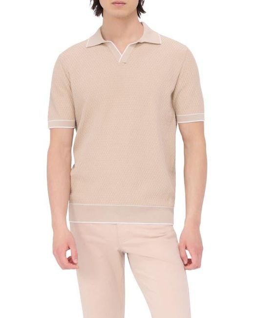 Bugatchi Pink Tipped Johnny Collar Polo for men