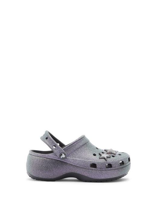 CROCSTM Gray Iridescent Glitter Platform Clog