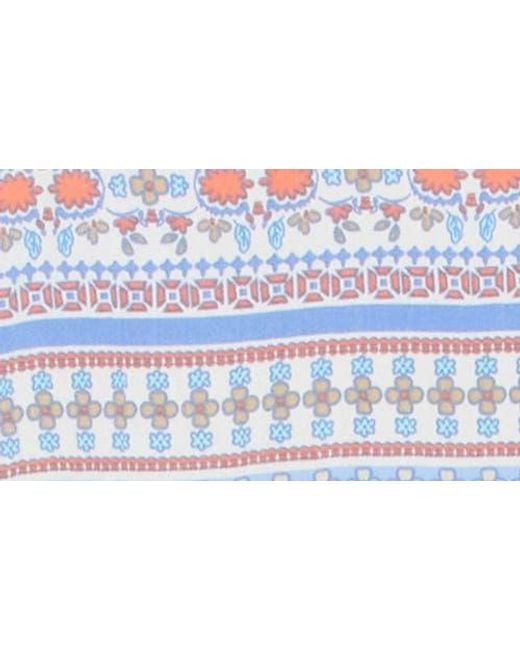 Ruby Rd Blue Novelty Tie Front Button-Up Shirt