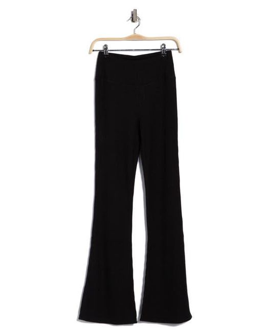 X By Gottex Black Ribbed Flare Leggings