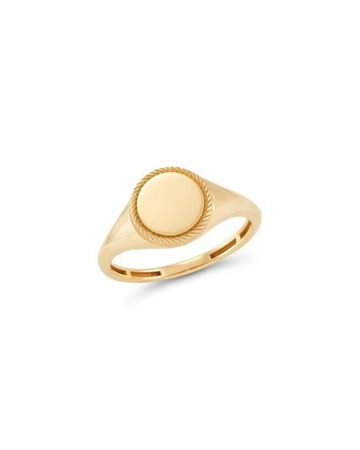 Frankie & Zoe Metallic Round Signet Ring
