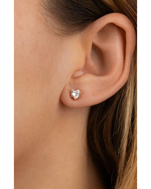 Sterling Forever Metallic Cubic Zirconia Heart Stud Earrings