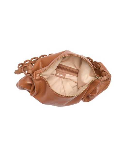 Sam Edelman Brown Bay Chain Link Pebbled Leather Hobo Bag