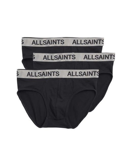 AllSaints Black 3-Pack Contoured Pouch Briefs for men