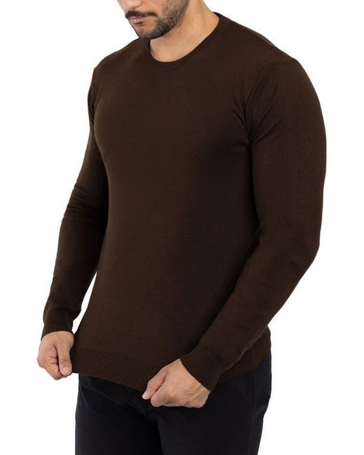 Xray Jeans Brown Crewneck Knit Pullover Sweater for men