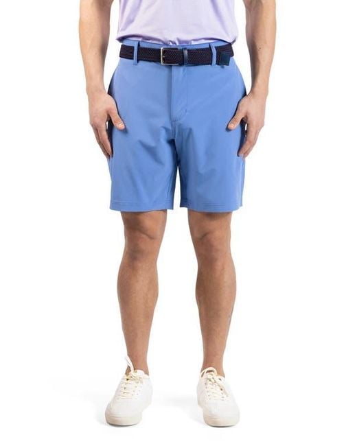 Tailorbyrd Blue Solid Performance Shorts for men