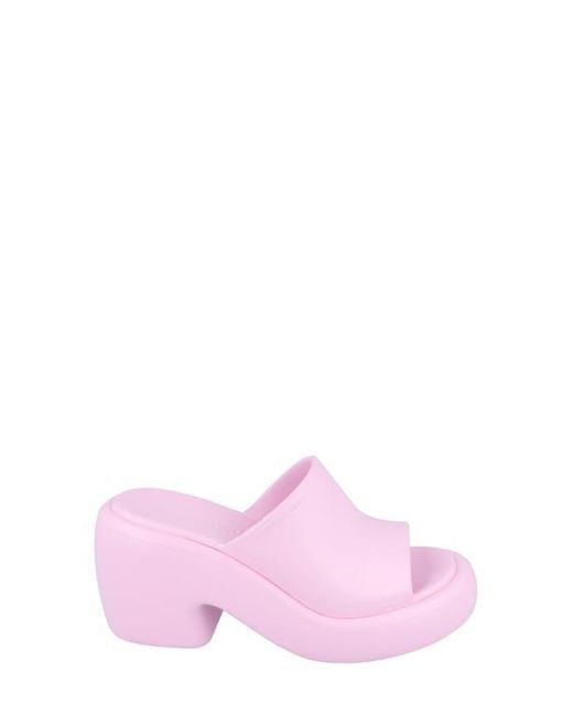 Ferragamo Pink Platform Slide Sandal