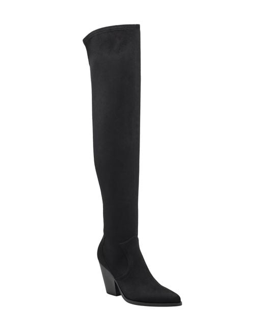 Marc Fisher Black Gwyneth Over The Knee Boot