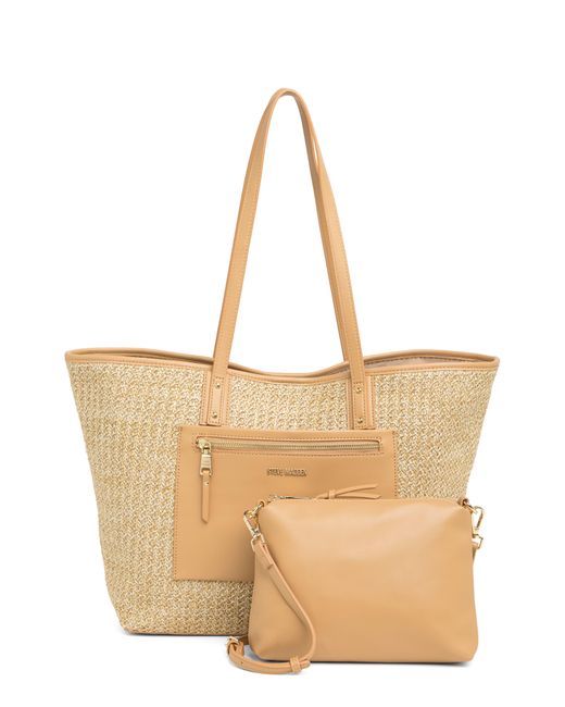 Steve Madden Natural Brosey Tote Bag & Pouch