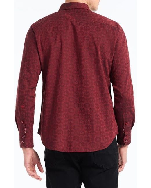 Robert Graham Red Stellman Long Sleeve Button-Up Shirt for men