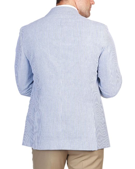 Tailorbyrd Blue Stripe Seersucker Sport Coat for men