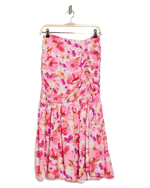 Lulus Red Flourishing Favorite Floral Ruched Maxi Skirt